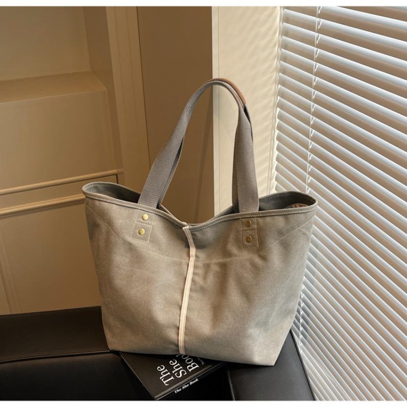 Simple literary tote bag women's spring new large-capacity shoulder bag commuter versatile underarm bag