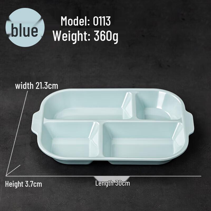 Double-Handle Melamine Divided Meal Plate with Lid