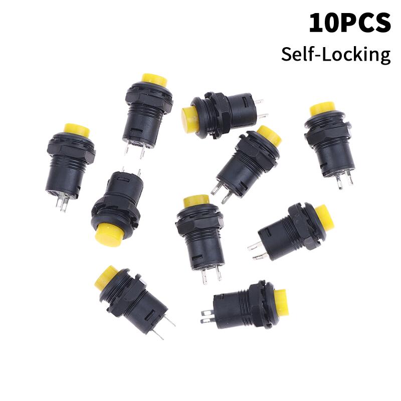 10pcs Self-Lock /Momentary Pushbutton Switches DS-428/427 12mm OFF- ON Push Button Switch 3A /125VAC 1.5A/250VAC DS-428/427