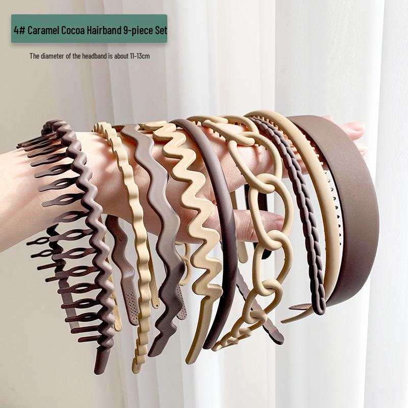 Women's Non-Slip Milk Coffee Hair Hoop: Versatile Headband & Tidying Clip for Travel