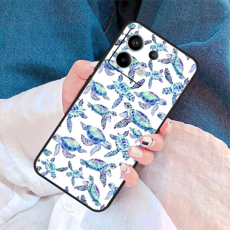 Cute Turtles Painted Cover For Xiaomi Redmi Note 14 Pro 13 12 11 9 10 9S 10S 11S 12S Redmi 10C 12C 13C 14C Case