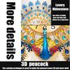 3D Gold Diamond Peacock Wall Clock Metal Watch Silent Digital Clock for Home Living Room Decoration Clocks Crafts Ornaments Gift