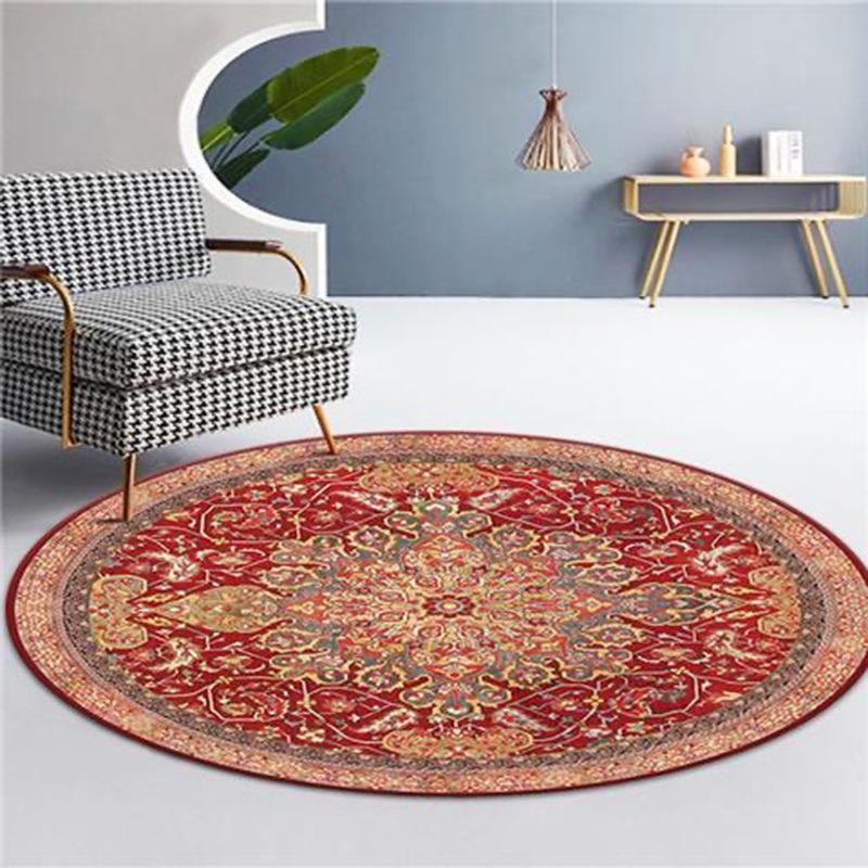 Moroccan Style Living Room Decoration Round Carpet Large Area Rugs for Bedroom Home Rocking Chair Floor Mat Washable Lounge Rug