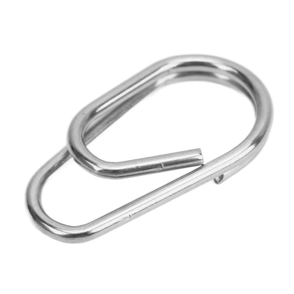 100PCS Oval Fishing Lure Connectors Stainless Steel Fishing Split Rings Lure Rigs