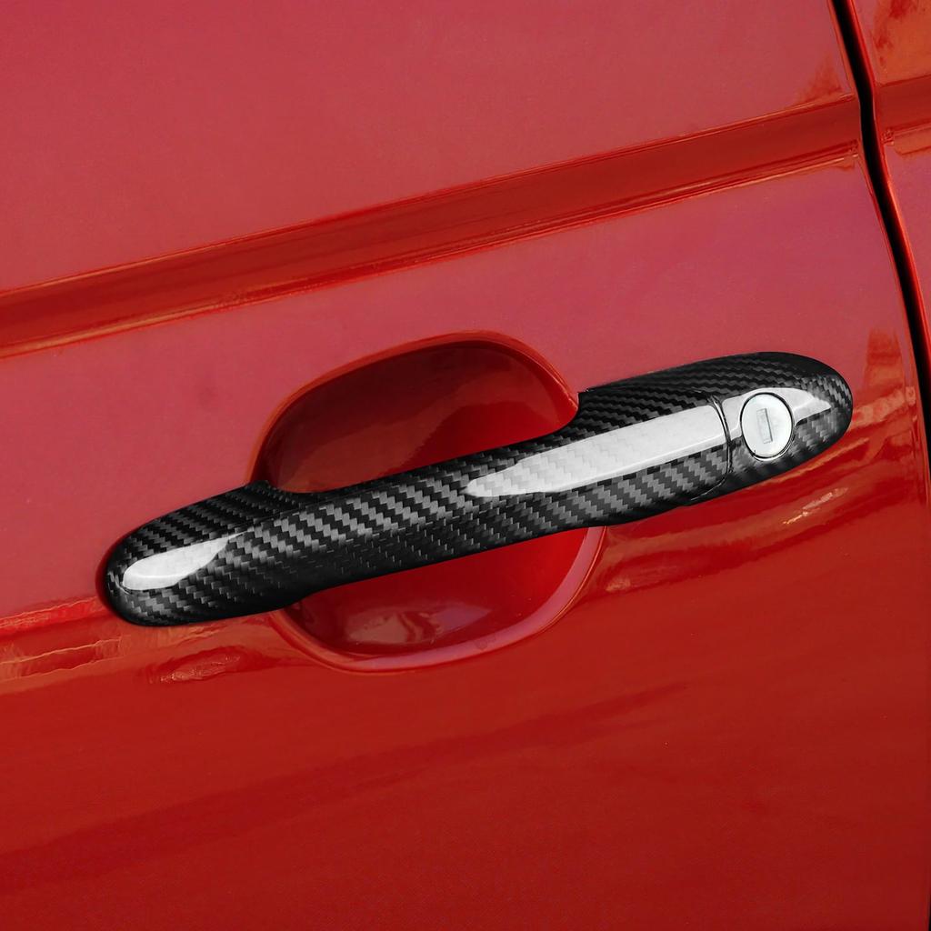 AIRSPEED Carbon Fiber Door Handle Door Handle Protector Garnishes for Abarth and Fiat 500 Custom Exterior A Car Accessory Tape Perfect for Abarth and