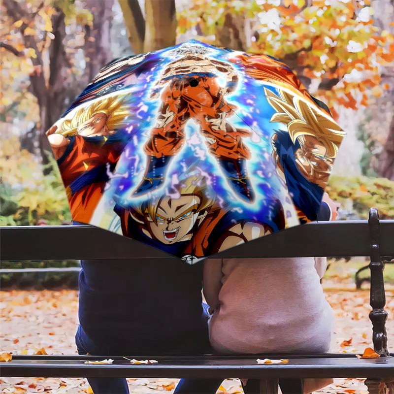 1 PC Automatic Folding Umbrella - Dragon Ball Super Pattern Portable Foldable Design With 8 Ribs Christmas Birthday Gifts