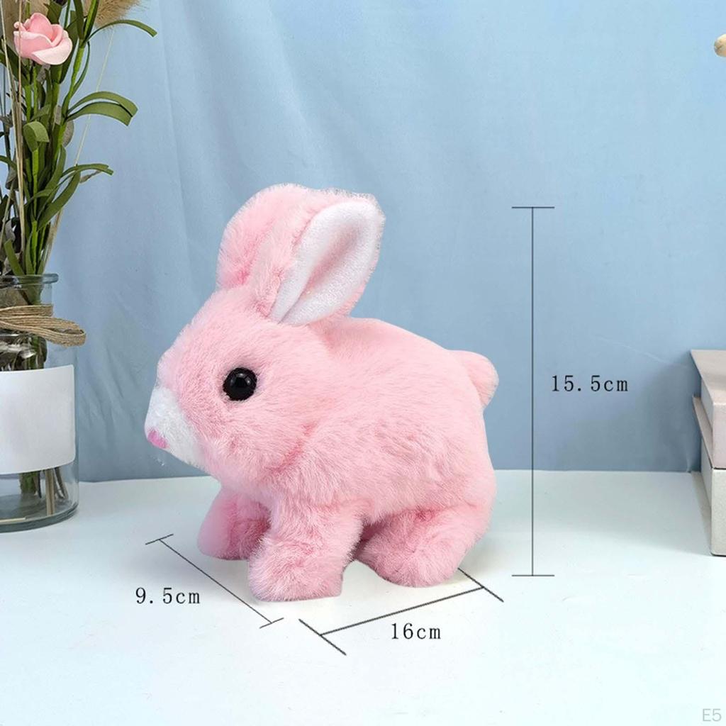 Electric Figurine Plush Toy Bunny Doll Feedable Stuffed Animals for Birthday Gift, Play House