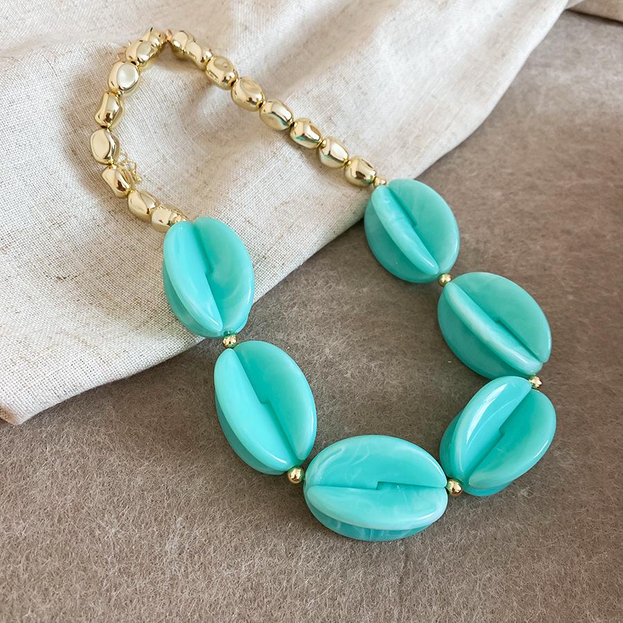 Colorful Summer Acrylic Bead Necklace – Simple, Fashionable, High-End Clavicle Jewelry