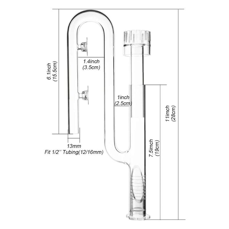 Clear Glass Lily Pipe Outflow and Skimmer Inflow With Suction Cup 13mm 17mm For Aquarium Planted Fish Tank Aquatic Filter System