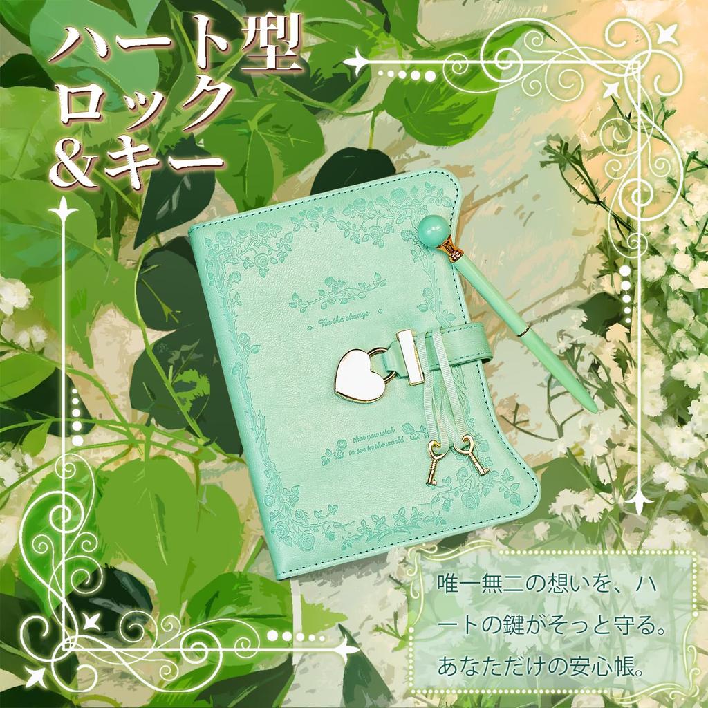 Cute Lockable Notebook for Diary with B6 Horizontally PU Perfect Gift for Elementary School and Student Birthday Gift Blue Rose Girls, Lock, Notebook,