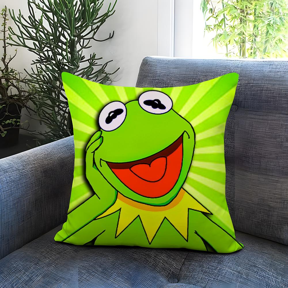Trendy KKermit the Froging Cushion Cover Comfortable Reversible Pillow Cover Ideal for Car Sofa Bedroom Beyond