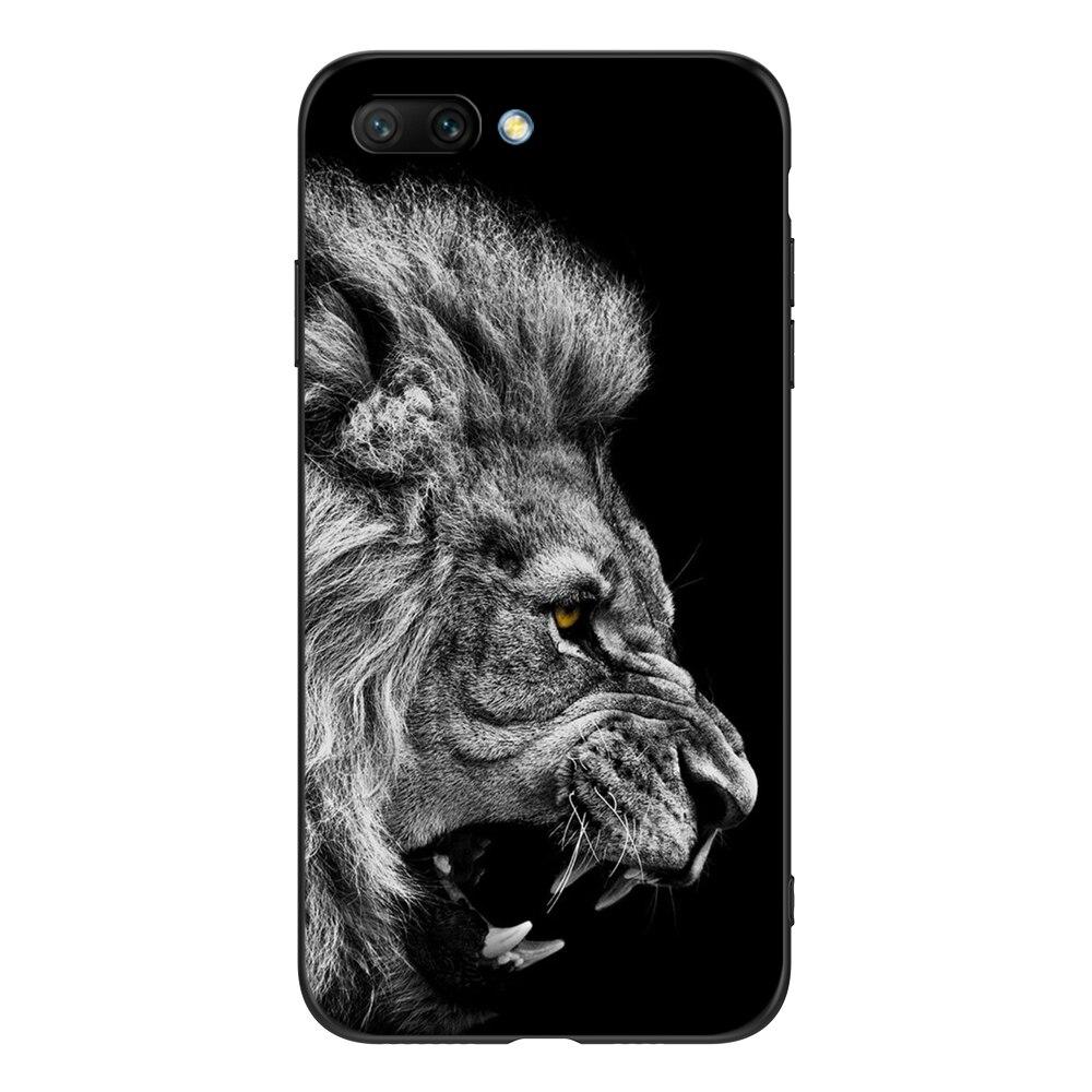 For Honor 10 Case Soft Silicon Phone Back Cover for Huawei Honor 10 Case Etui Coque Black Tpu Case Lion Wolf Tiger Dragon