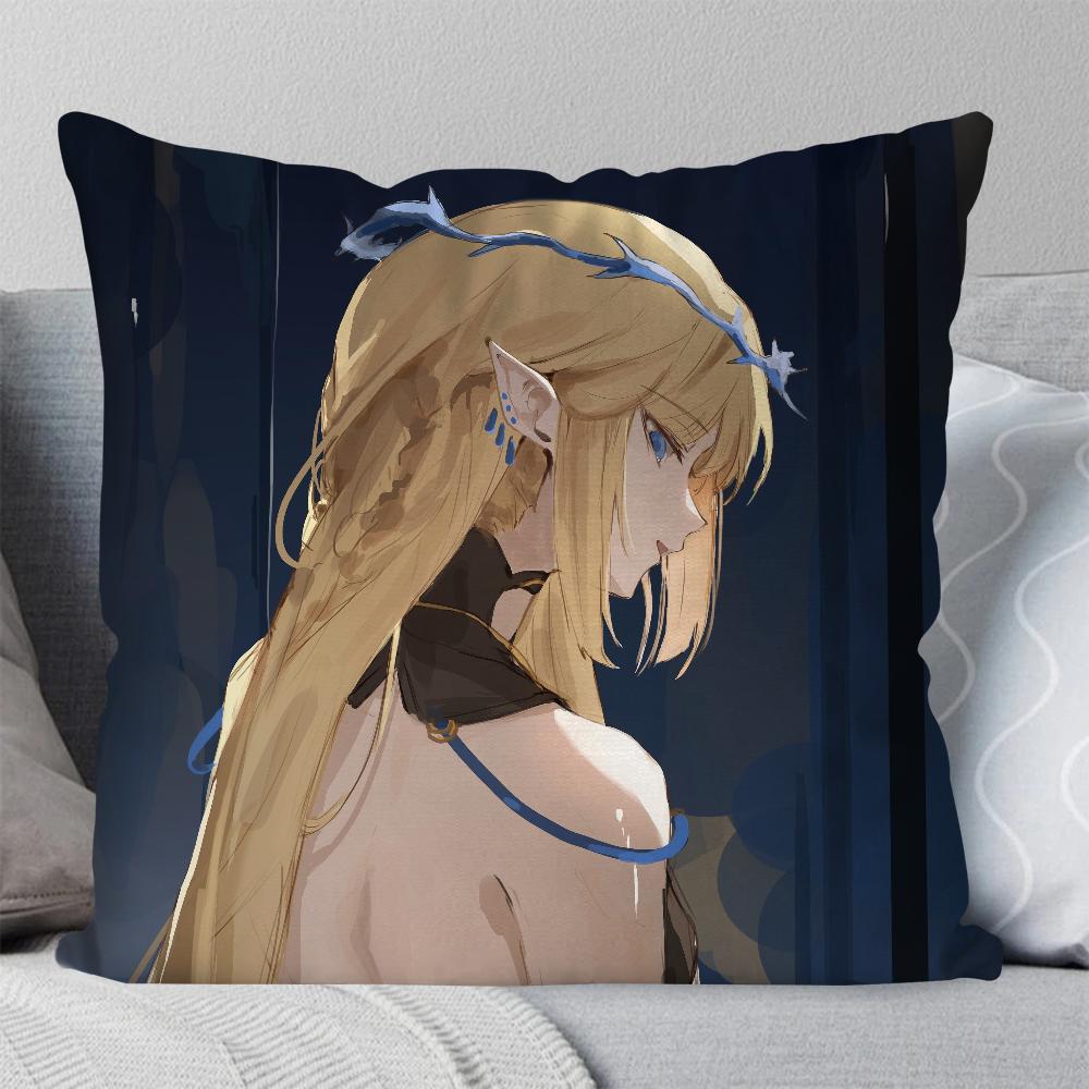 Fleurdelys Anime Game W-Wuthering Waves Pillow Case Square Pillow Bedroom Sofa Leisure Comfort Living Room Home Decoration 40X40
