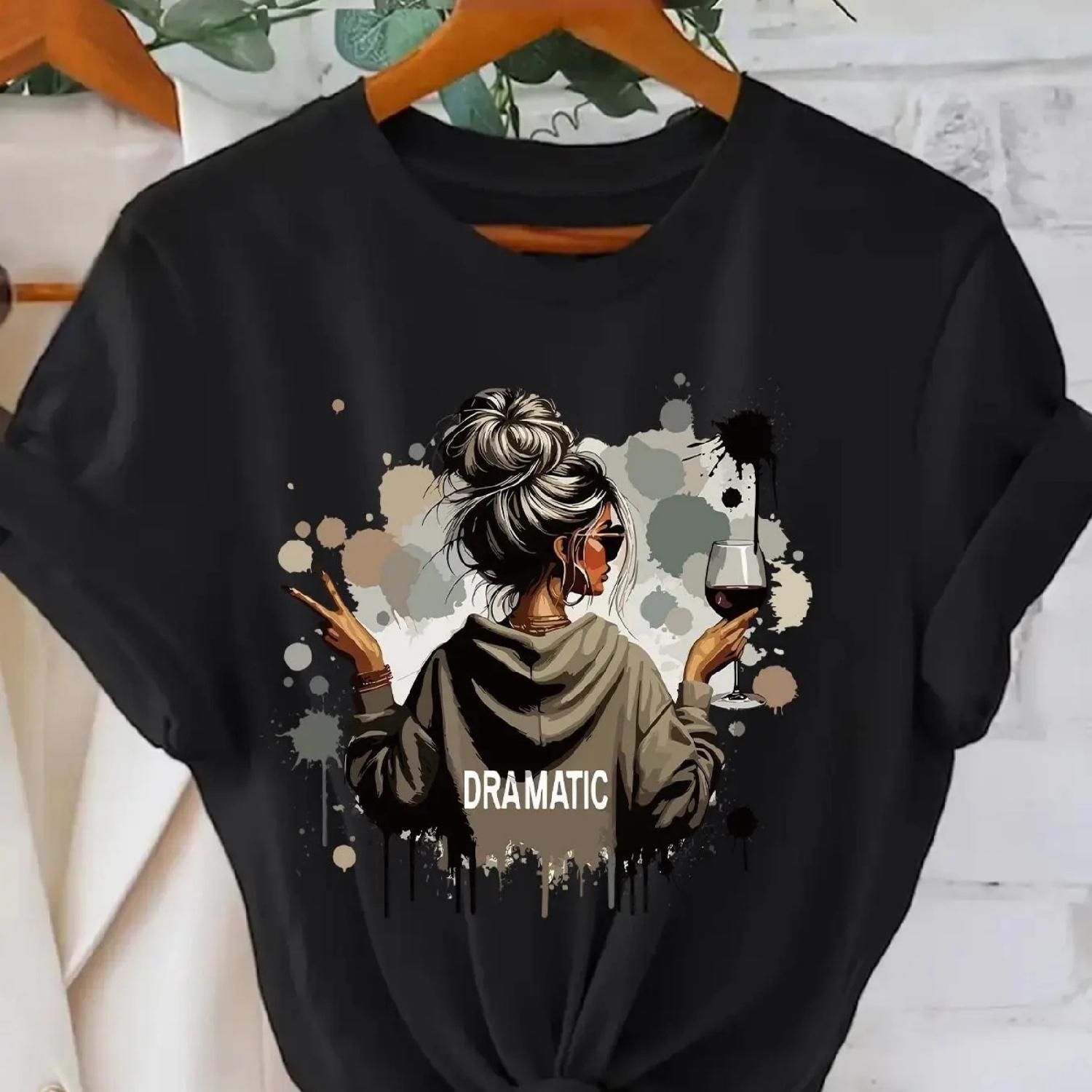 

Casual Daily Combining Trendy Prints Comfortable Neckline Women S Stylish Printed Short-Sleeve T-Shirt with XXXXXL різнокольоровий