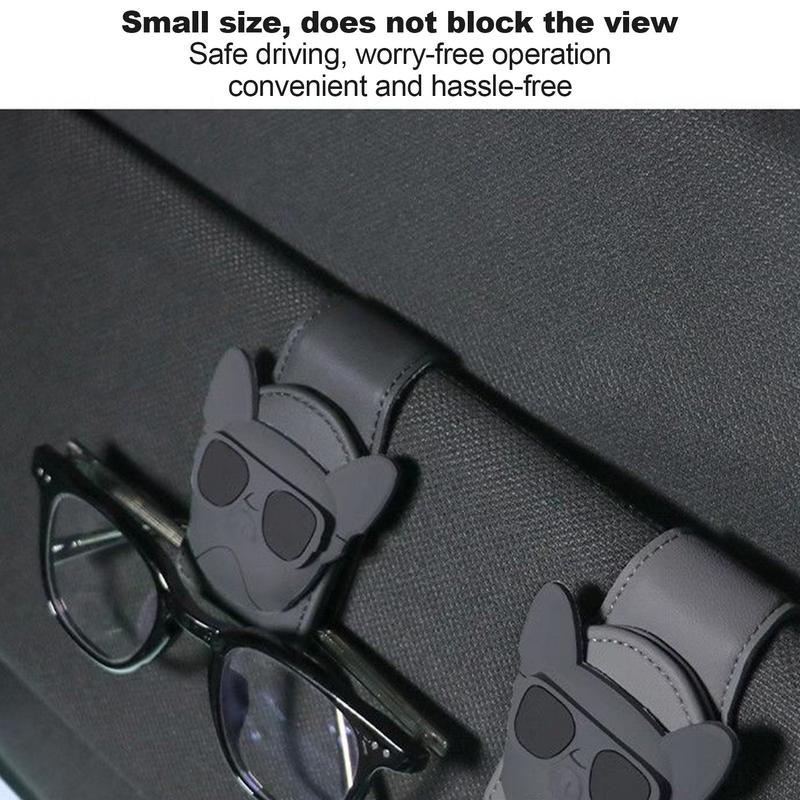 Car Sunglasses Clip Storage Clip PU Leather Car Visor Glasses Clip Car Interior Storage Multi-Function Eyeglasses Mount For Men