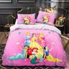 Home Textile Three-Piece Set, Pink Princess, Cartoon Digital Printing Quilt, Pillowcase, Bedding.