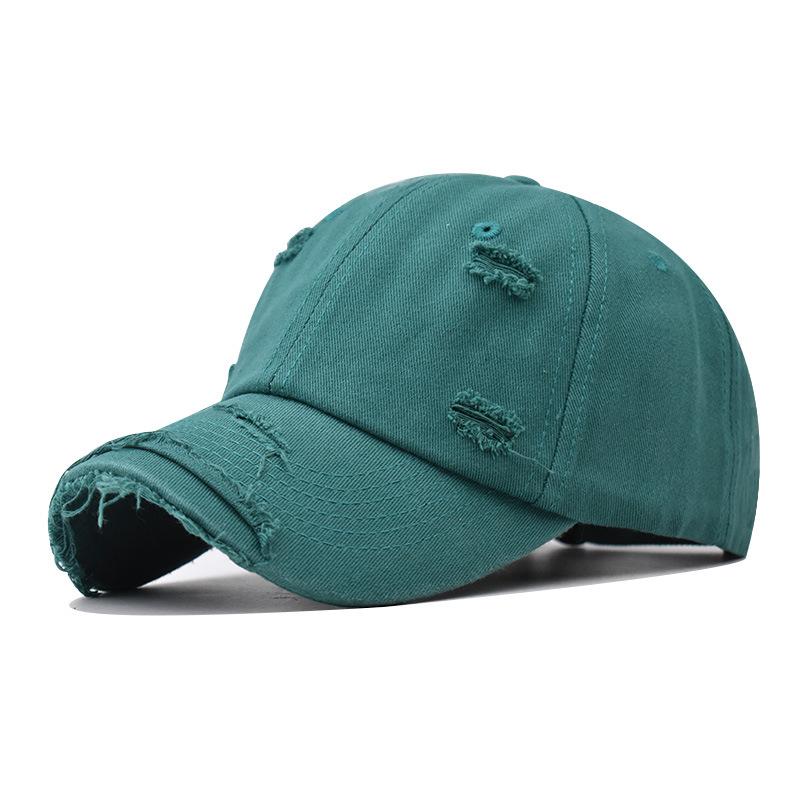 Retro Baseball Cap New Summer Solid Hole Cotton Cap Women Ponytail Hats Men Baseball Cap Outdoor Sunshade Visor Casual Cap