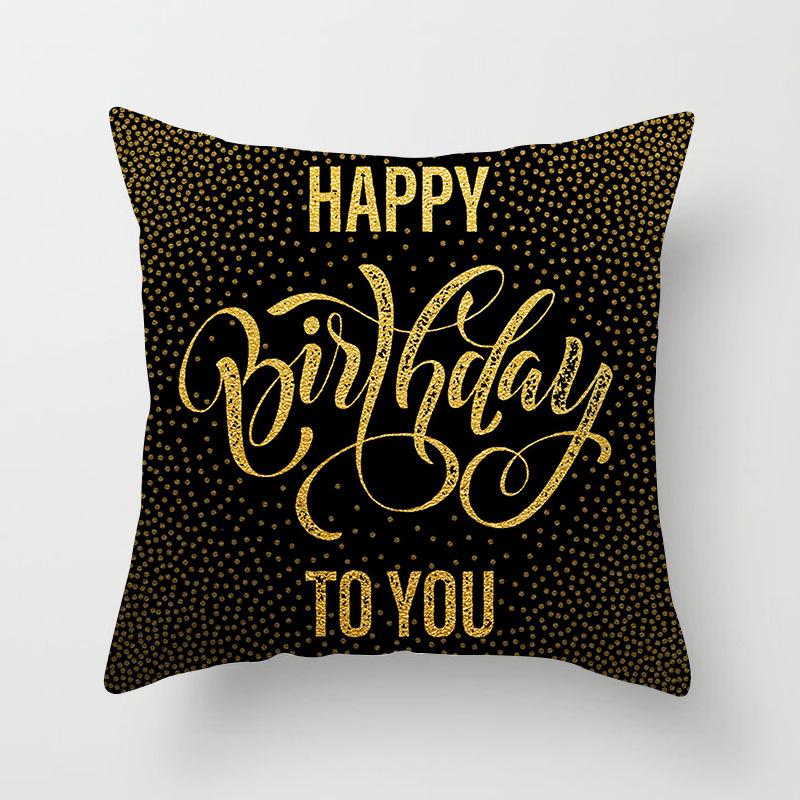 Home Products New Black Geometric Sofa Pillow Cushion Cover Digital Printing Office Cushion Cover