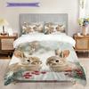 Rabbit Pattern Bedding Quilt Set Quilt Cover Pillowcase Home Decoration Birthday Gift (1 * duvet cover + 2 * pillowcase, without core)