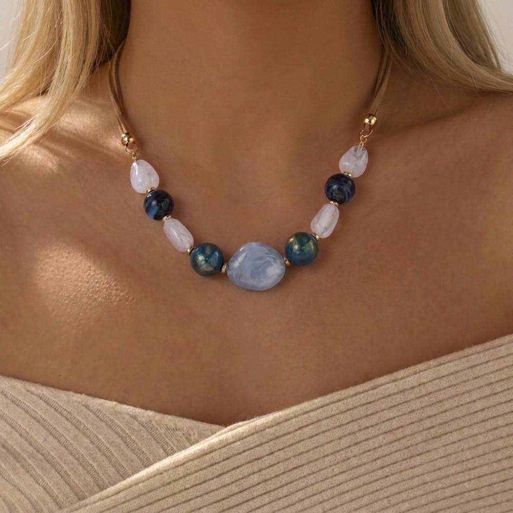 Irregular Beaded Necklace Handmade Geometry Necklace Trendy Irregular Necklace Party