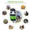 Silicone Collapsible Ball Water Bottle With Climbing Buckle, Drop And Leak Proof Outdoor Sports Mug, Black & White Soccer Style