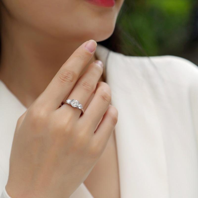 Inel Overtură Timp Argint S925 Moissanit Inel Închis