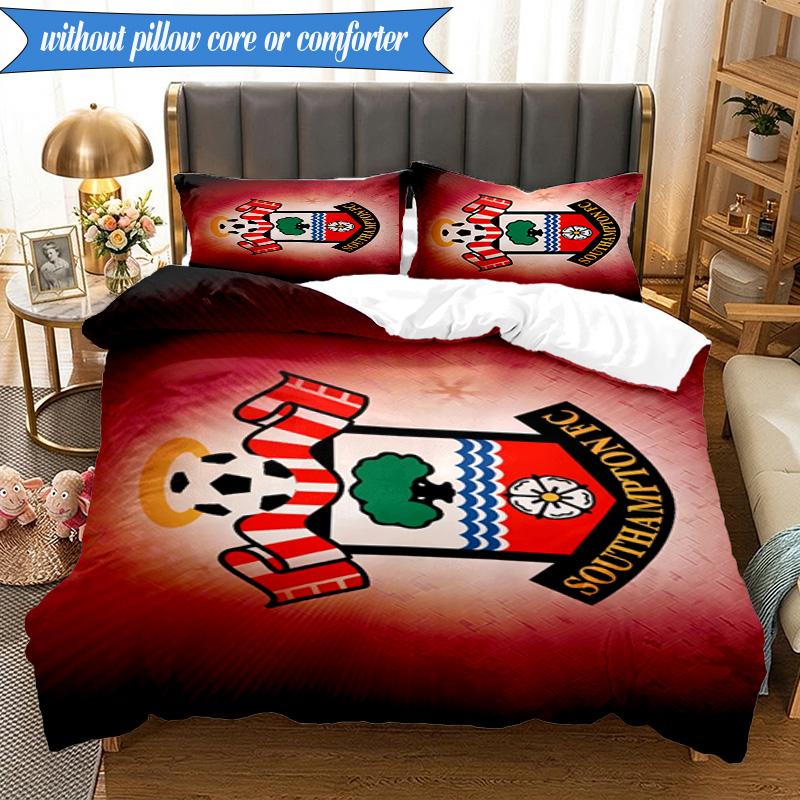 3-teiliges weiches Bettwäscheset mit FC-Wappen-Design, inklusive 1 Bettbezug und 2 Kissenbezügen. Perfekt für Schlafzimmer, Wohnheim, Fan-Geschenk