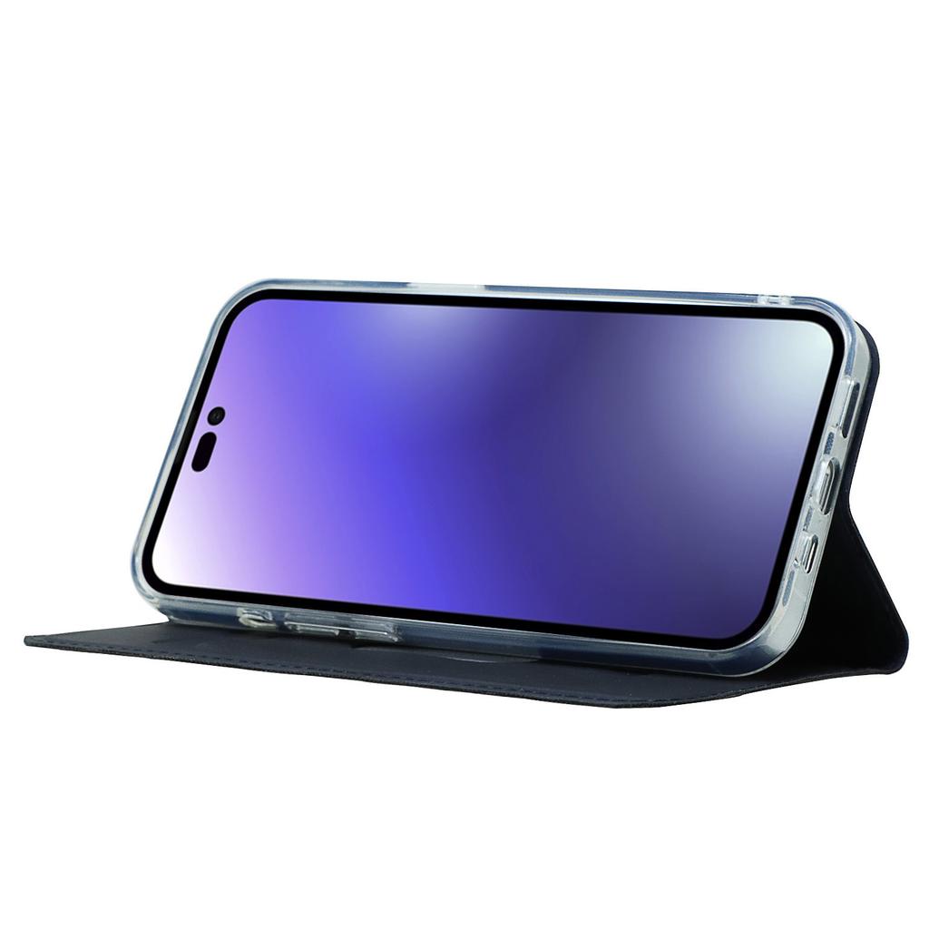 For iPhone 15 Pro Max PU Leather Stand Phone Cover Card Holder Magnetic Closing Case