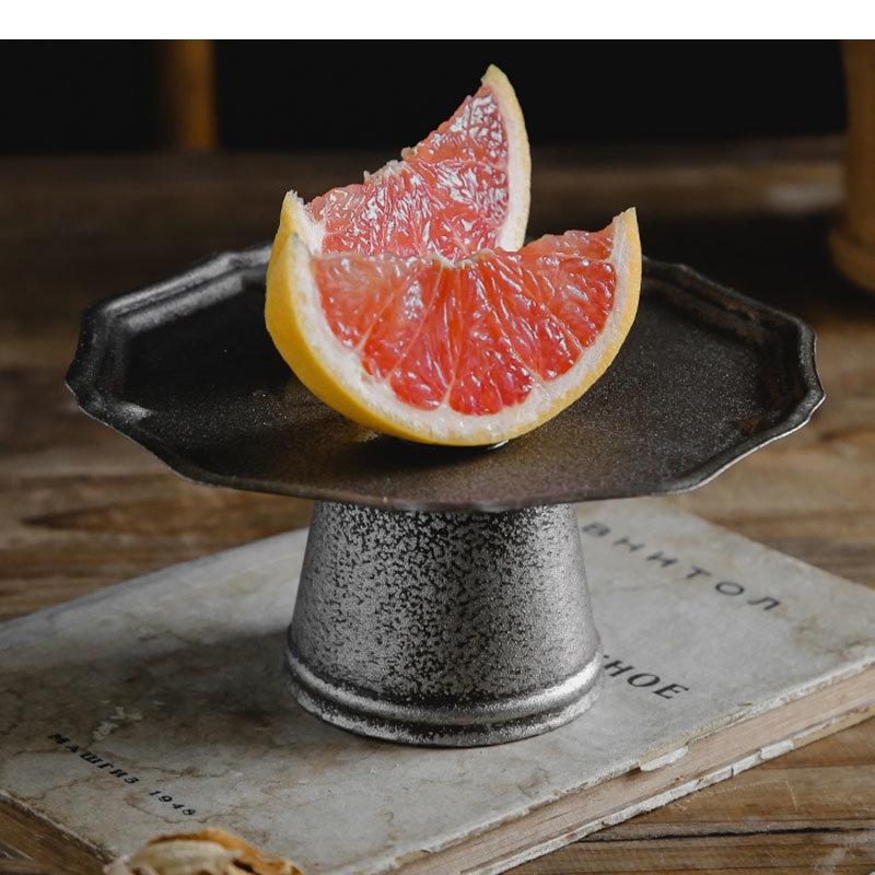Metal High-feet Fruit Plate Household Snack Dessert Plates Dry Storage Tray Bread Cake Display Rack Housewear