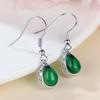 New Product Water Droplet Shaped Emerald Earrings Simple Elegant and Fashionable
