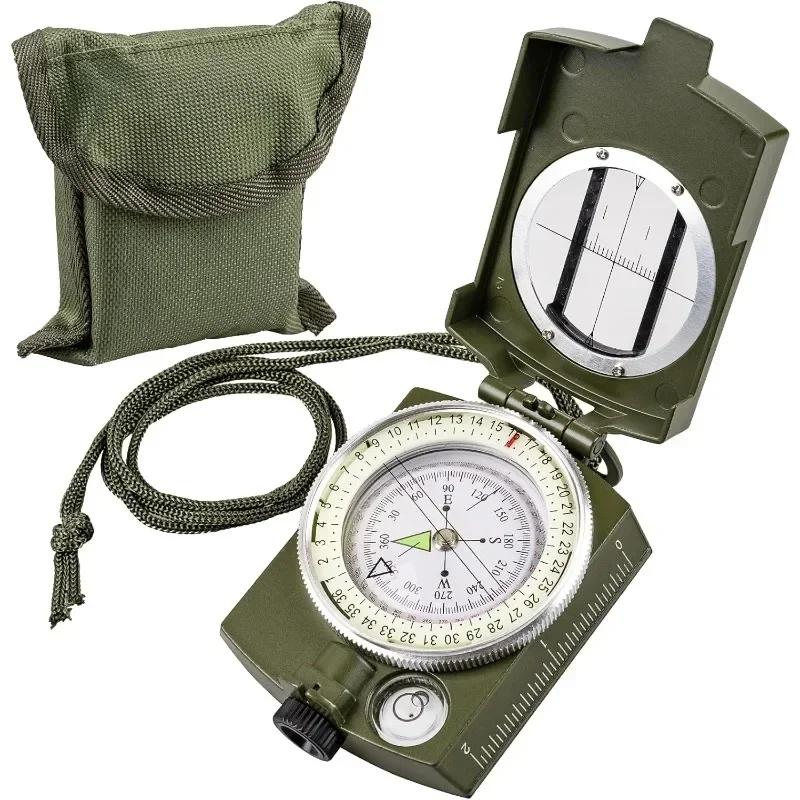 Tactical Survival Compass Outdoor Waterproof High Precision Professional Metal Aiming Compass for Exploration Geology