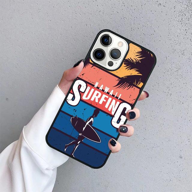 Surfing Hawaii Paradise Coque Shell For iPhone 17 Air 15 16 14 13 12 Pro Max 11 Pro Max Plus Phone Case Cover
