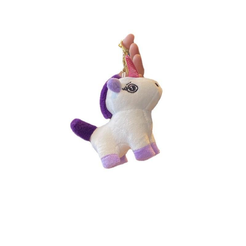 Purple Unicorn Stuffed Doll With Silver Keyring For Childrens Party Favor