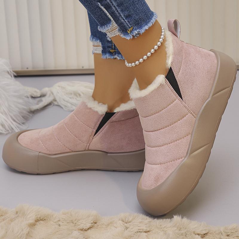 Thick Plush Platform Snow Boots Women Plus Size 36-43 Thick Bottom Winter Cotton Shoes Woman Slip On Anti Slip Ankle Boots
