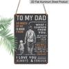 2D Flat 1pc Dad Metal Sign - Father's Day Gift From Son/, Dad Quote Wall Art with & Father Silhouette, Rustic Vintage Aluminium Plaque for Home