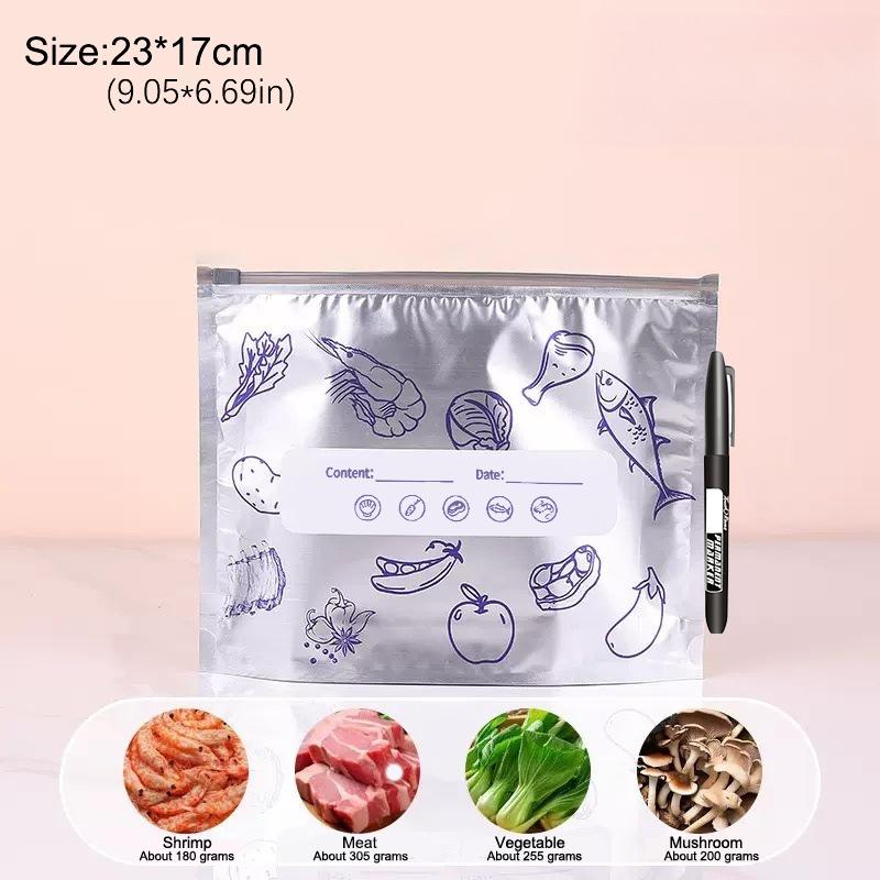 Reusable Aluminum Foil Sealable Storage Bags, Reusable Aluminum Foil Freezer Bags, Upgrade Stand Up Foil Sealable Bags