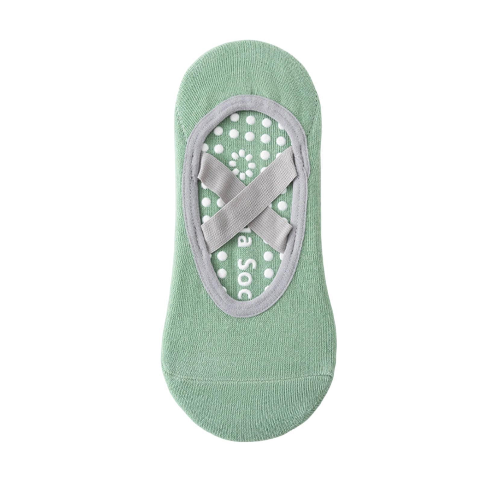 

Women s Yoga Socks Non Slip Grip Pilates Socks with Cross Strap Design and Silicone Dots for Indoor Fitness and Home Exercise Floor Socks One Size зелёный