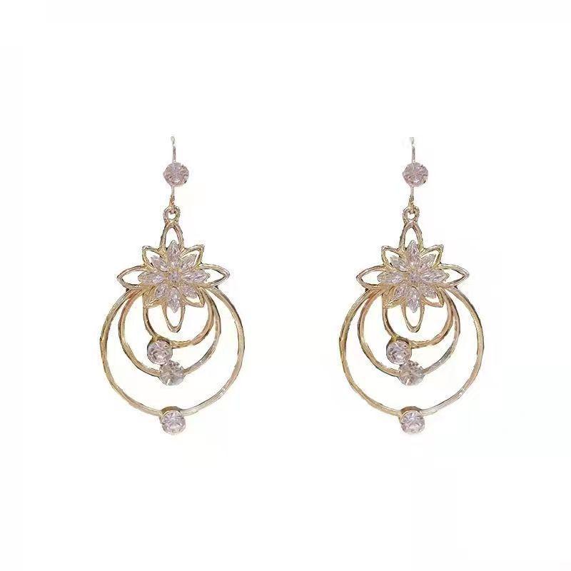 S925 Silver Needle Ice Flower Circle Earrings - Three Lives Three Worlds Collection (2021 Trend)
