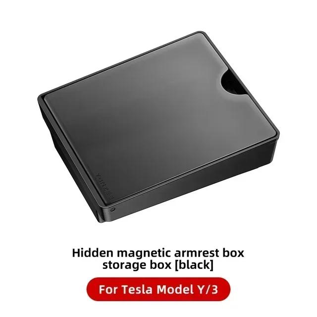New Center Console Hidden Storage Box For Tesla Model 3 Y Armrest Hidden Organizer For Tesla Hidden Storage Box Accessory