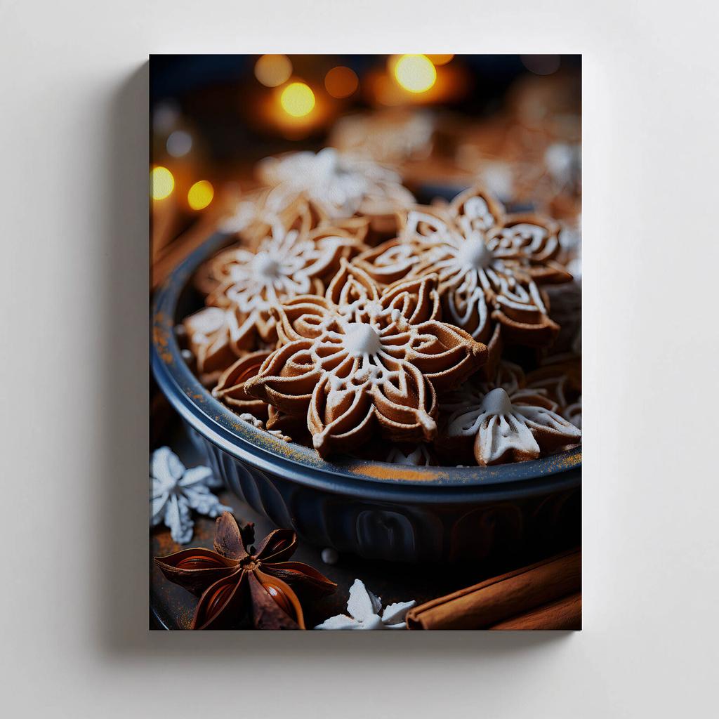 Świąteczne Rękodzieło: Pierniczki W Stylu Kwiatowym Świąteczne Rękodzieło: Pierniczki W Stylu Kwiatowym, 70X100 Cm, Rama Aluminiowa Czarna, Papier Mat