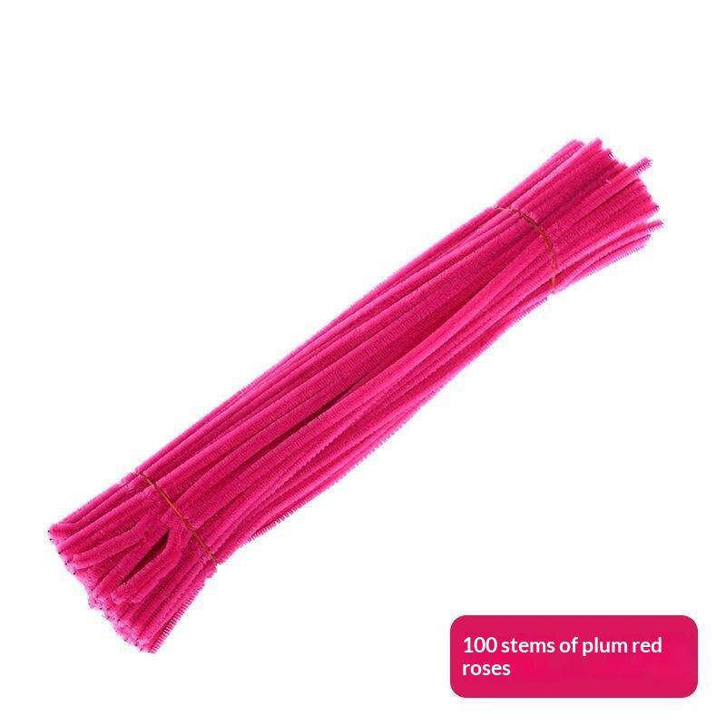 100Pcs Chenille Stems Toys Diy Strips Twist Bar Anvil Wire Craft Pipe Creative Hobby Children Plush Stick Chenille Sticks