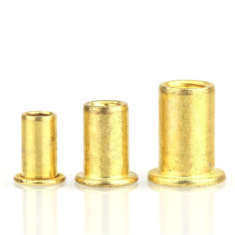Copper Brass Flat Head Rivet Cap Nut - 32 Perforated Rivet Nuts (M5, M6, M8)