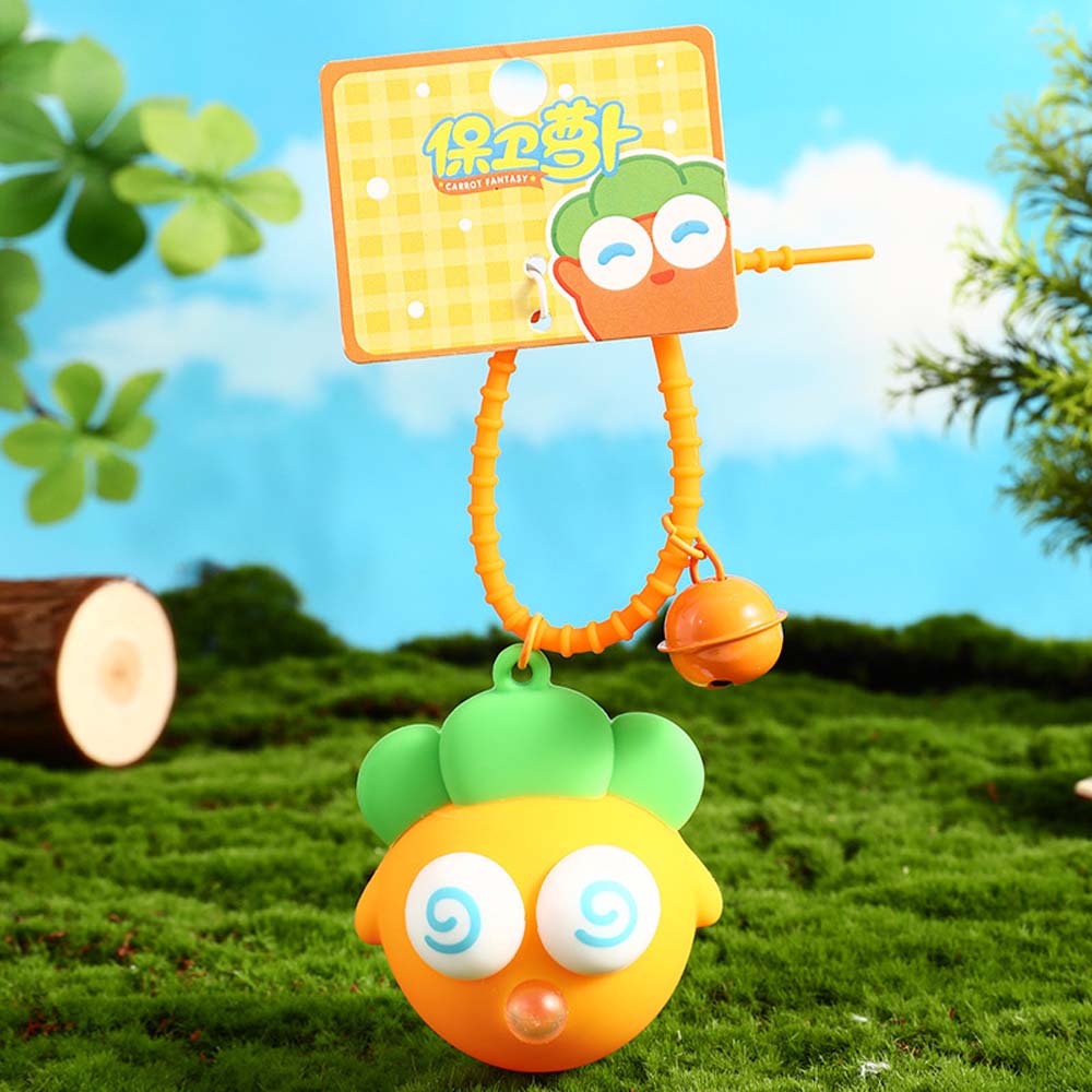 Silica Gel Carrot Fantasy Keychain Pendant Pinch Toy Key Ring Defend Carrots Squeeze Toy Kids