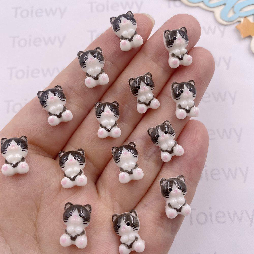 

50 шт. Смола Каваий Разноцветные Мини Кошки Рыбки Плоская задняя сторона 2D Мультяшный Камень для Нейл-Арта DIY Ювелирные изделия Скрапбукинг Поделки Декор Аксессуары