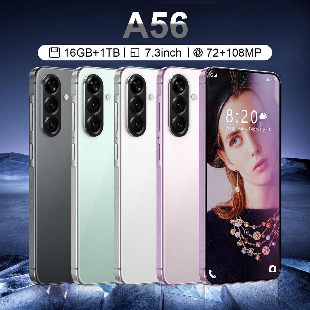 Introducing the A56 Android Smartphone: 7.3-inch Display, 16+1TB Storage, Perfect for Global Markets.