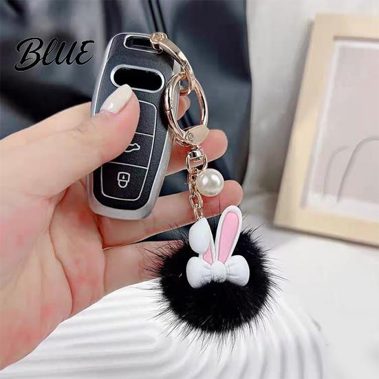 Plush Rabbit Keychain Ear Soft Ball Charm Key Chain Car