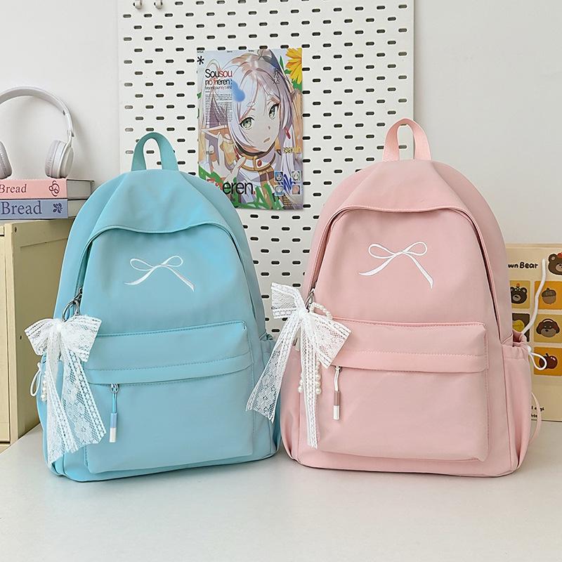 Japanese Korean-Style Cute School Backpack for Girls - Double Shoulder, Large Capacity, Perfect for Middle and High School Students