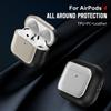 For AirPods 4 with ANC TPU Case Electroplating Litchi Texture Fall Prevention Earphone Cover with Lanyard