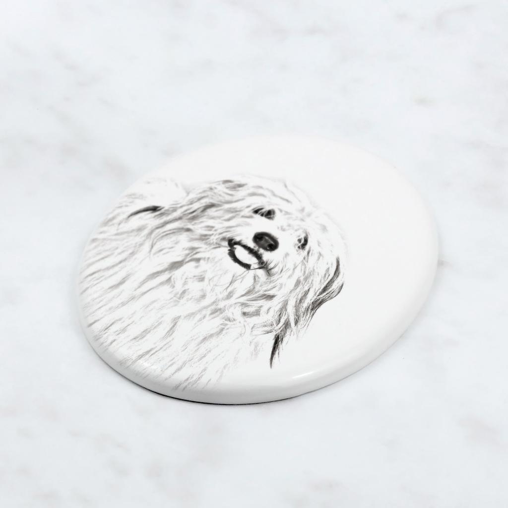 Coton de Tulear, Cotie - commemorative plaque with a photo of a dog, tombstone with a print, personalized oval plaque from the Art-Dog brand