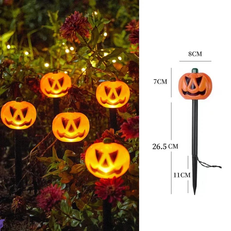 Halloween Solar Powered Floor Lamps Outdoor Ghost Face Lamp Pumpkin Decoration Courtyard Landscape Light Horror Atmosphere Light
